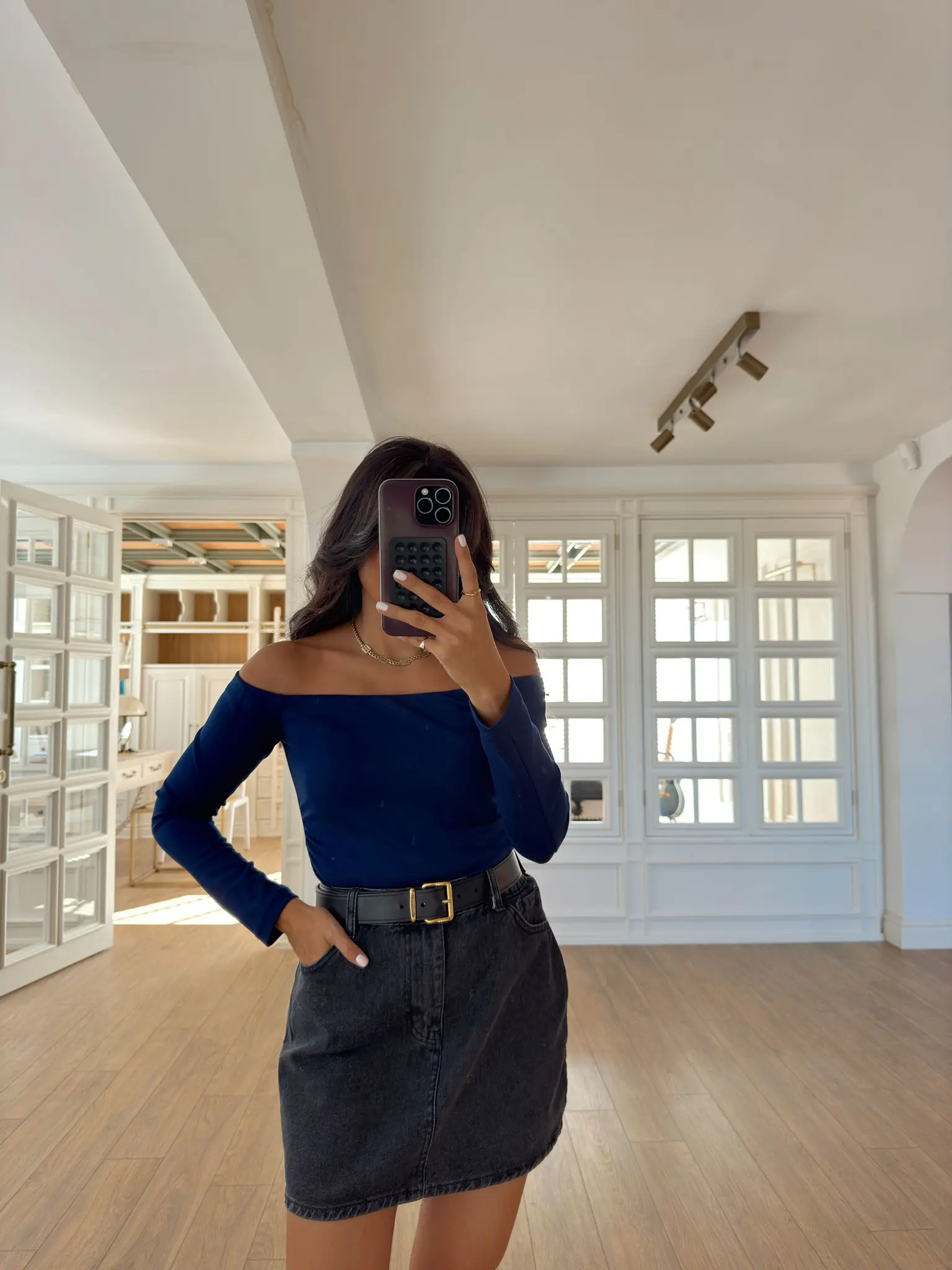 Darke Uzun Kollu Yanları Drapeli Kayık Yaka Bluz