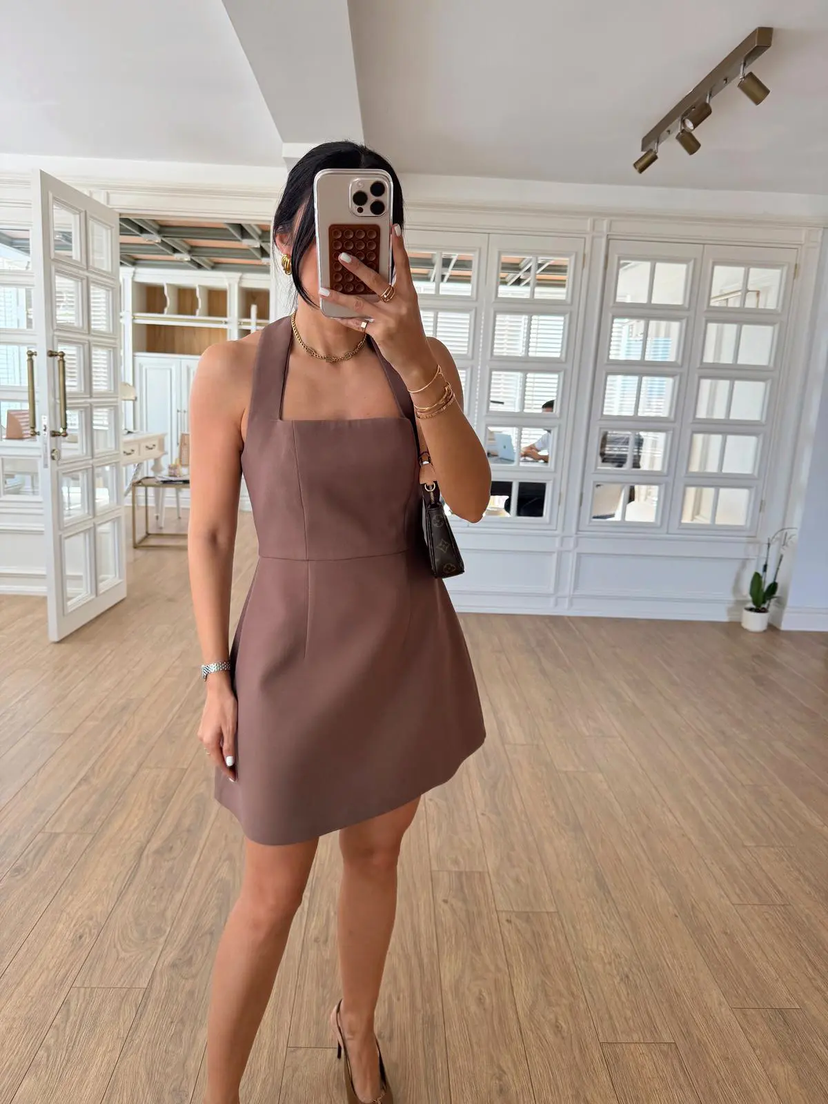 Nesso Boyun Bağlamalı Mini Elbise