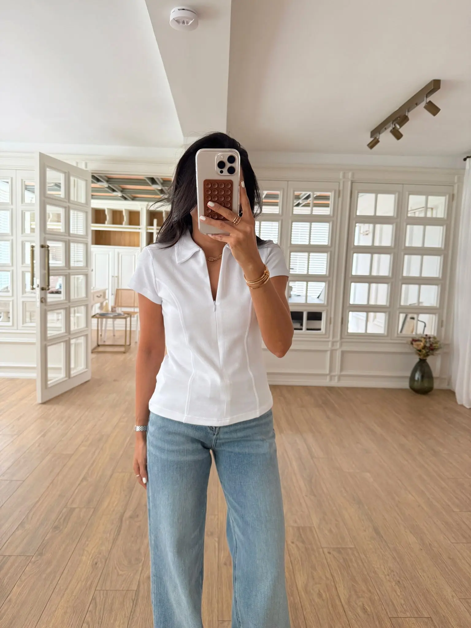 Mickeys Qs Gizli Fermuarlı Polo Yaka Body