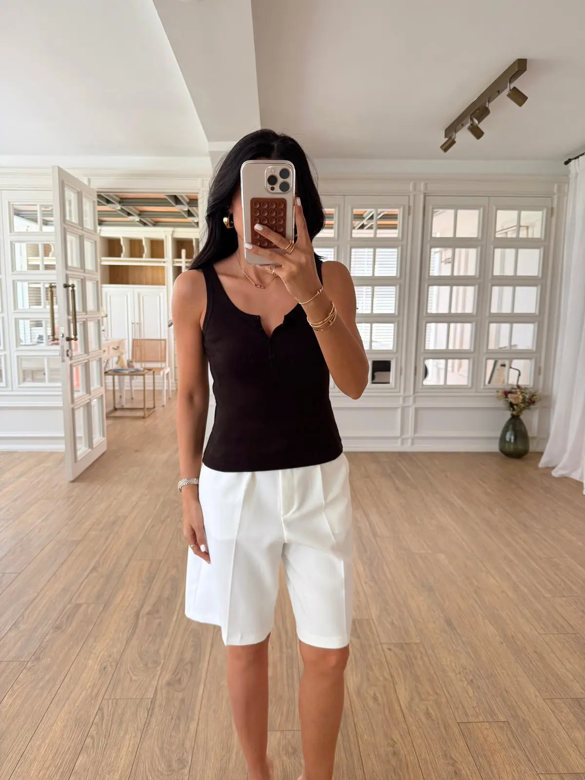 Siriella Qs Önden Düğmeli Askılı Body
