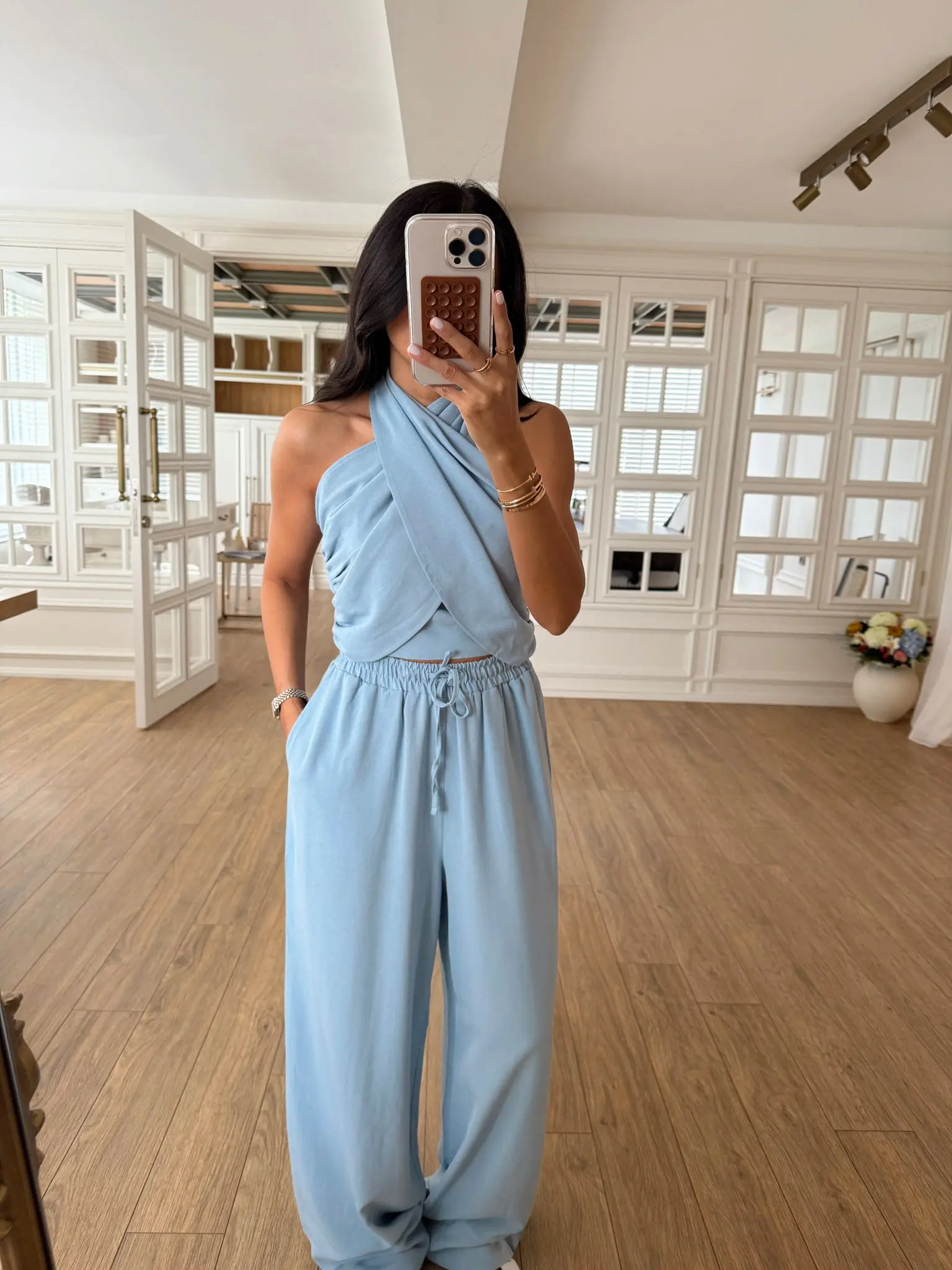 Craft Bağlamalı Büstiyer Duble Paça Bel Lastikli Pantolon Takım