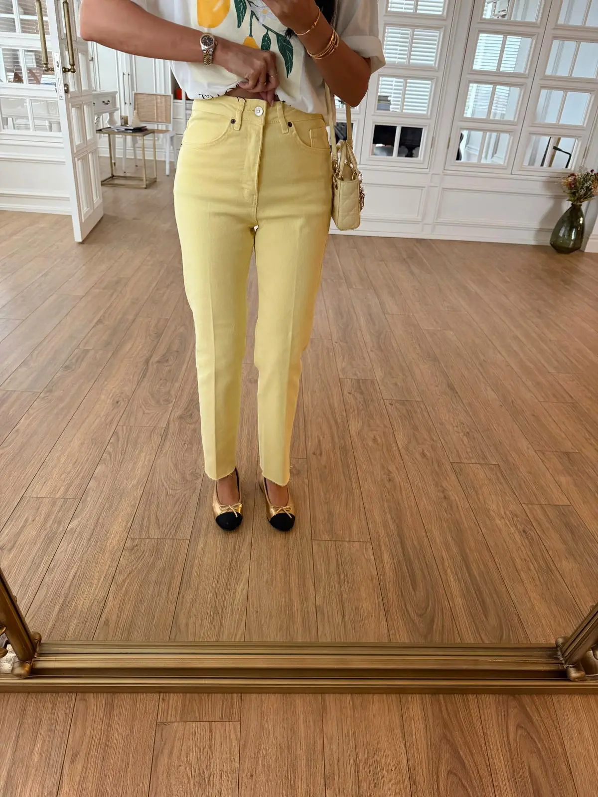 Monix Kesik Paça Boyfit Jean - Sarı, 34