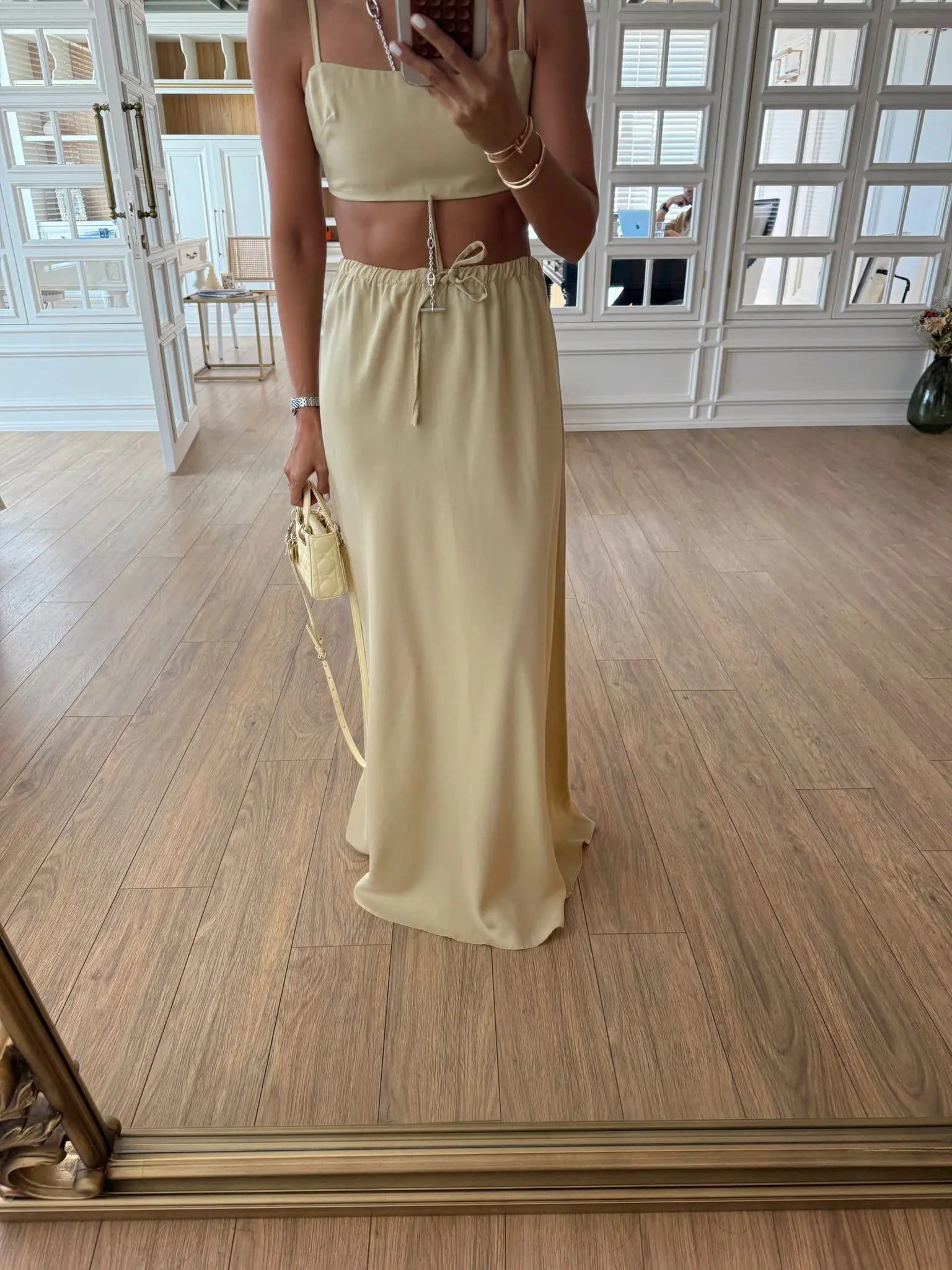 Jade NM Bel Lastikli Bağlamalı Maxi Etek