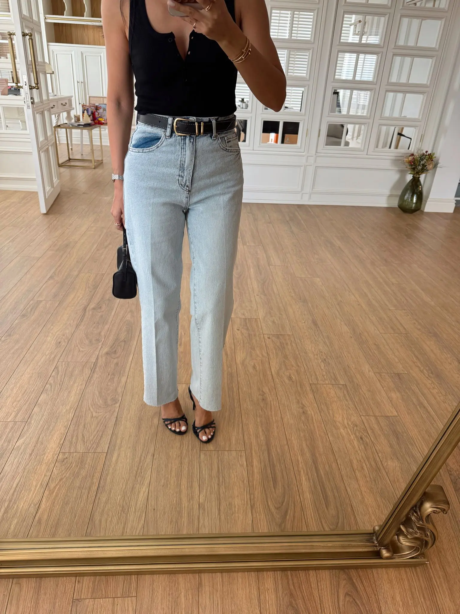 Monary Kahve Kemerli Jean - Buz Mavi, 34