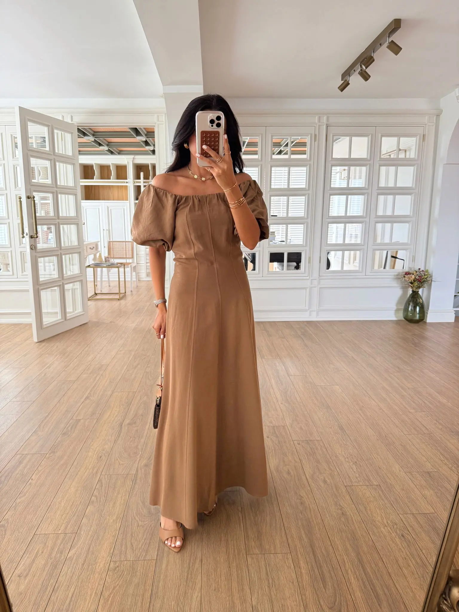 Alisya Karpuz Kol Maxi Elbise