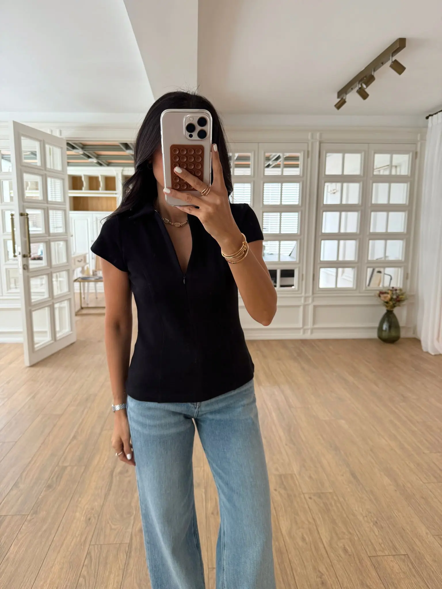 Mickeys Qs Gizli Fermuarlı Polo Yaka Body