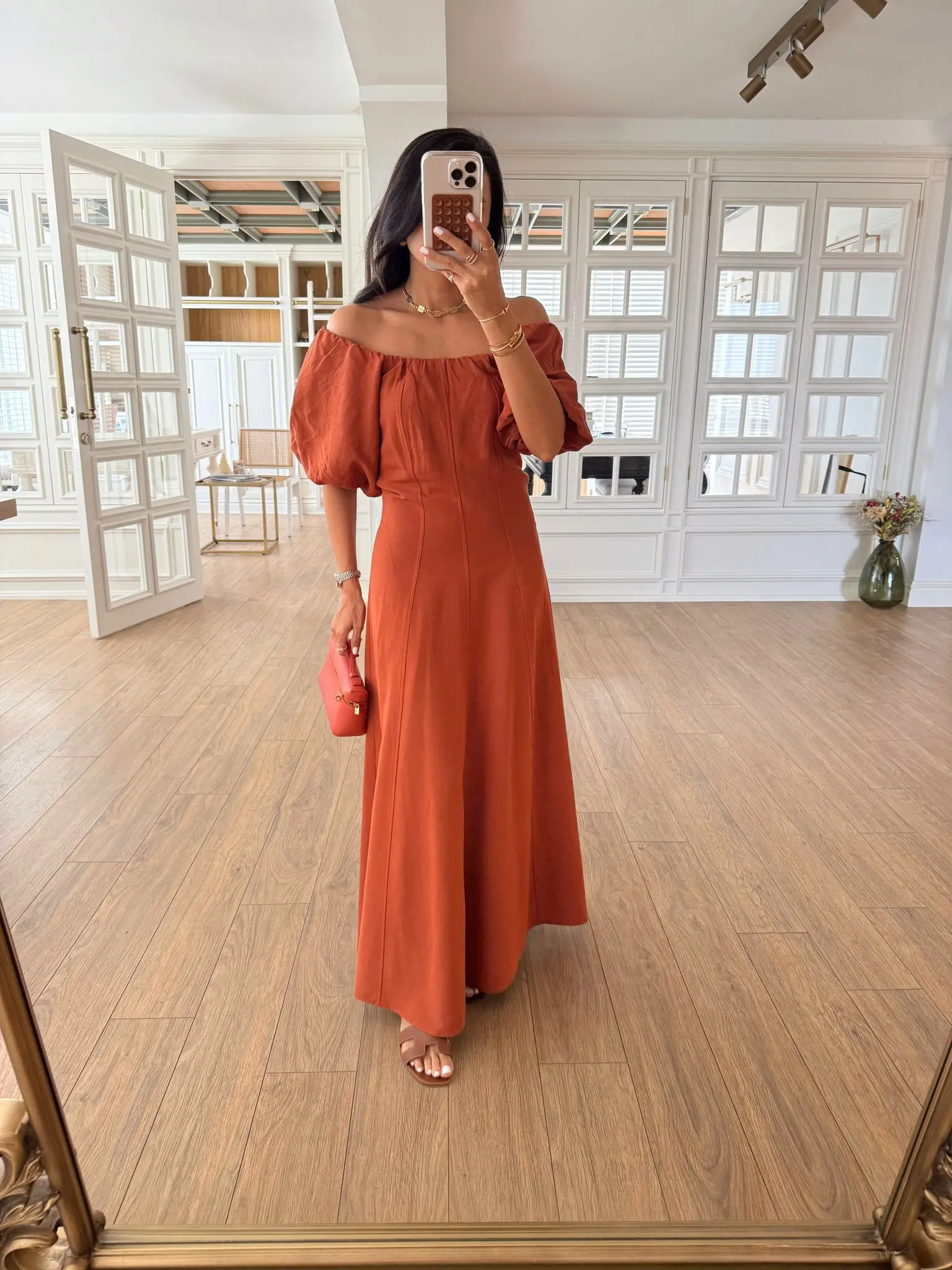 Alisya Karpuz Kol Maxi Elbise