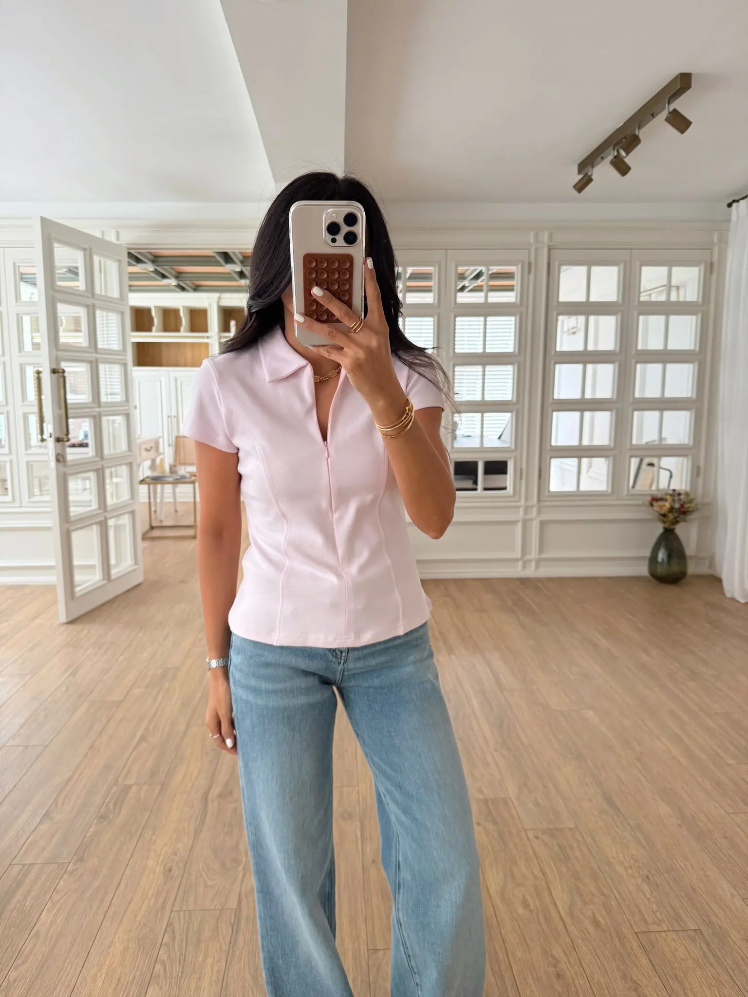 Mickeys Qs Gizli Fermuarlı Polo Yaka Body