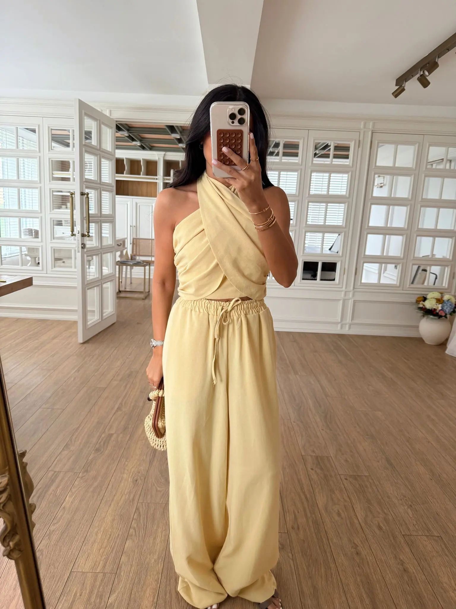 Craft Bağlamalı Büstiyer Duble Paça Bel Lastikli Pantolon Takım