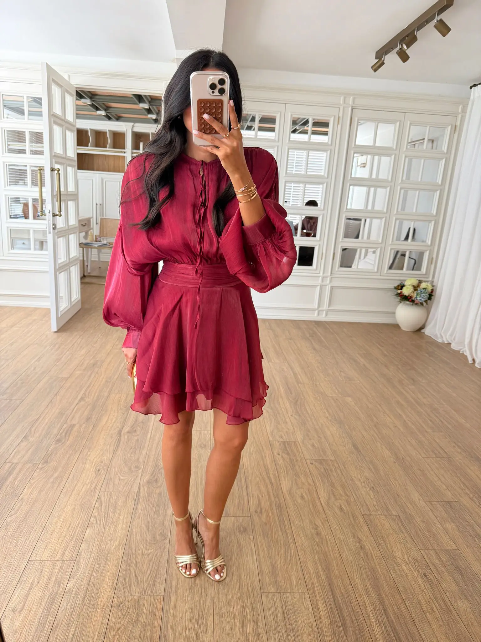 Danielle Parlak Volanlı Mini Elbise