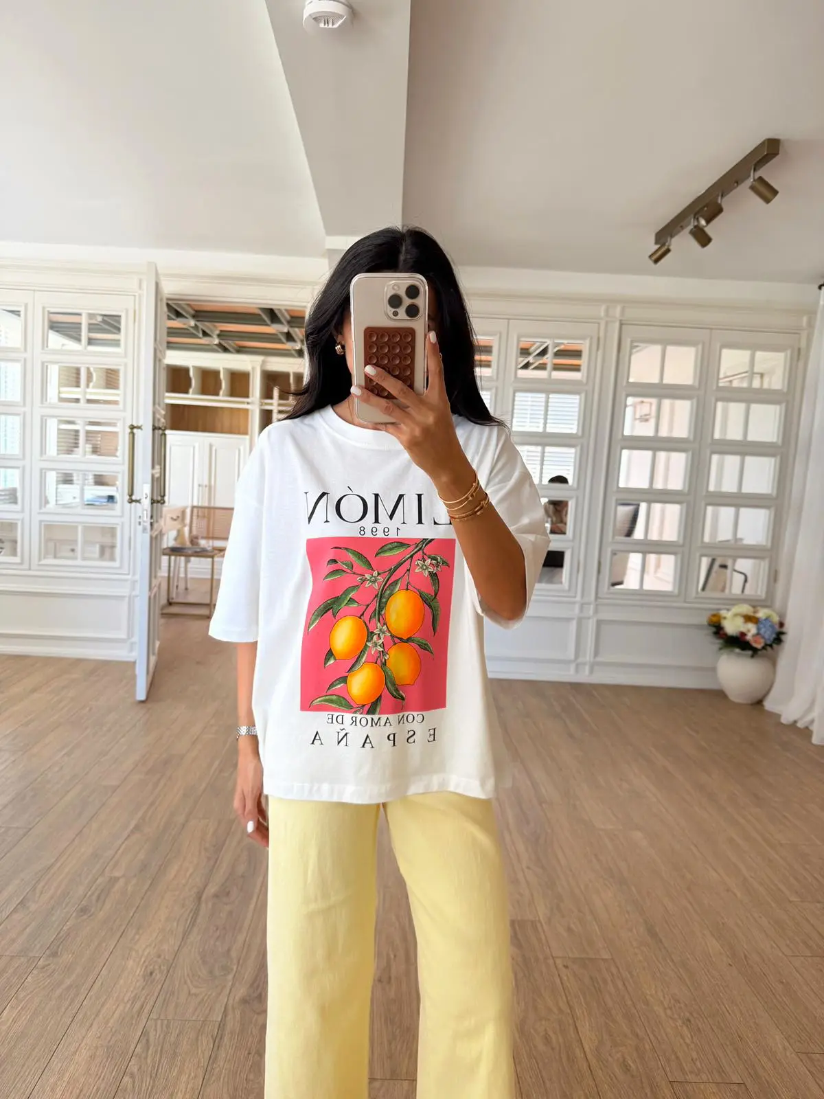 Olpie ZR Baskılı Basic - Nar Çiçeği Limon, Standart