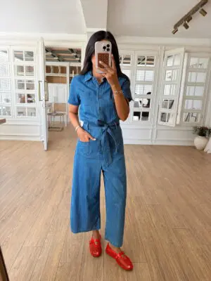 Tirena Yıkama Kuşaklı Tensel Jean Tulum