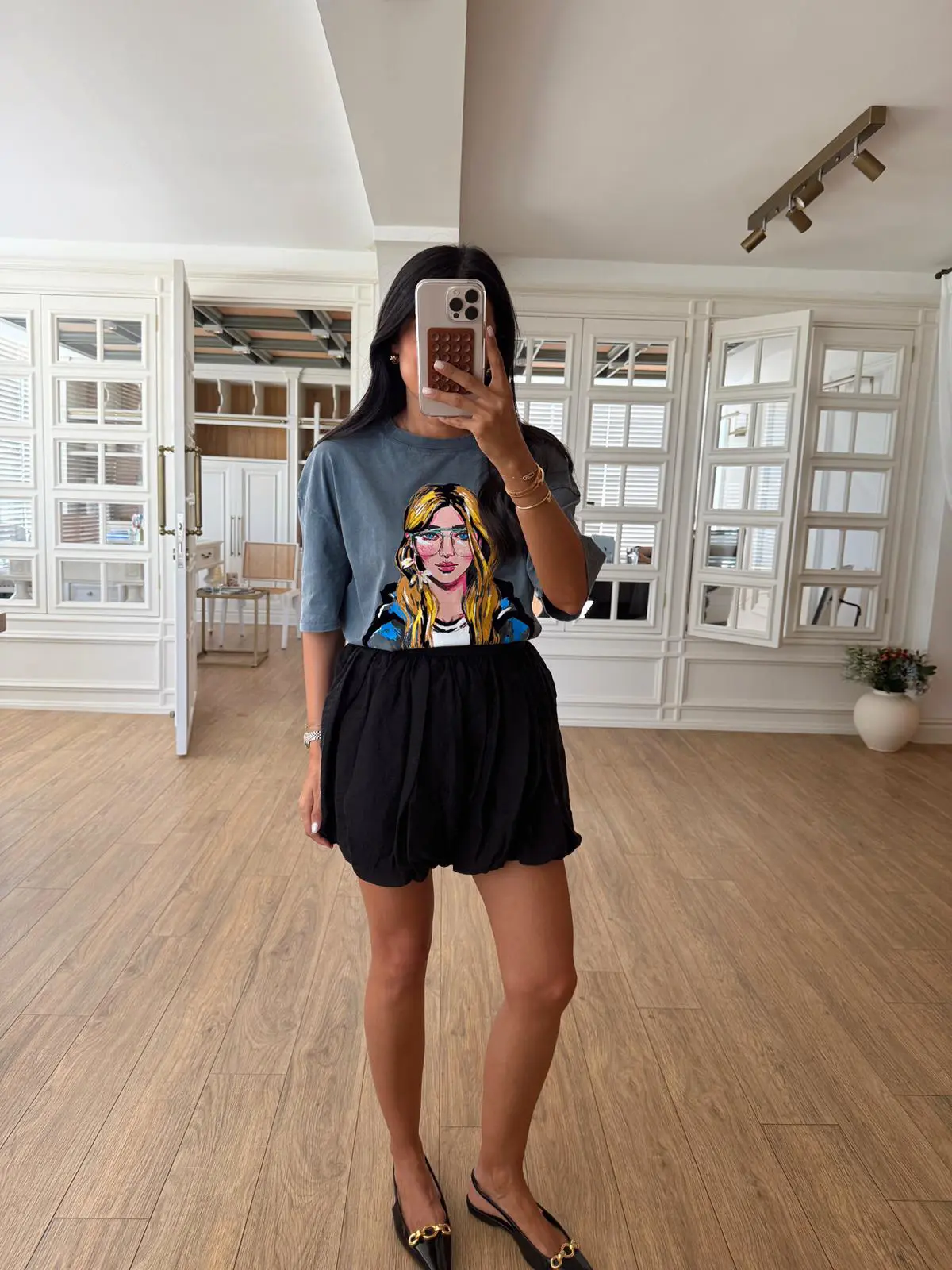 Erinn Bisiklet Yaka ZR Baskılı Basic