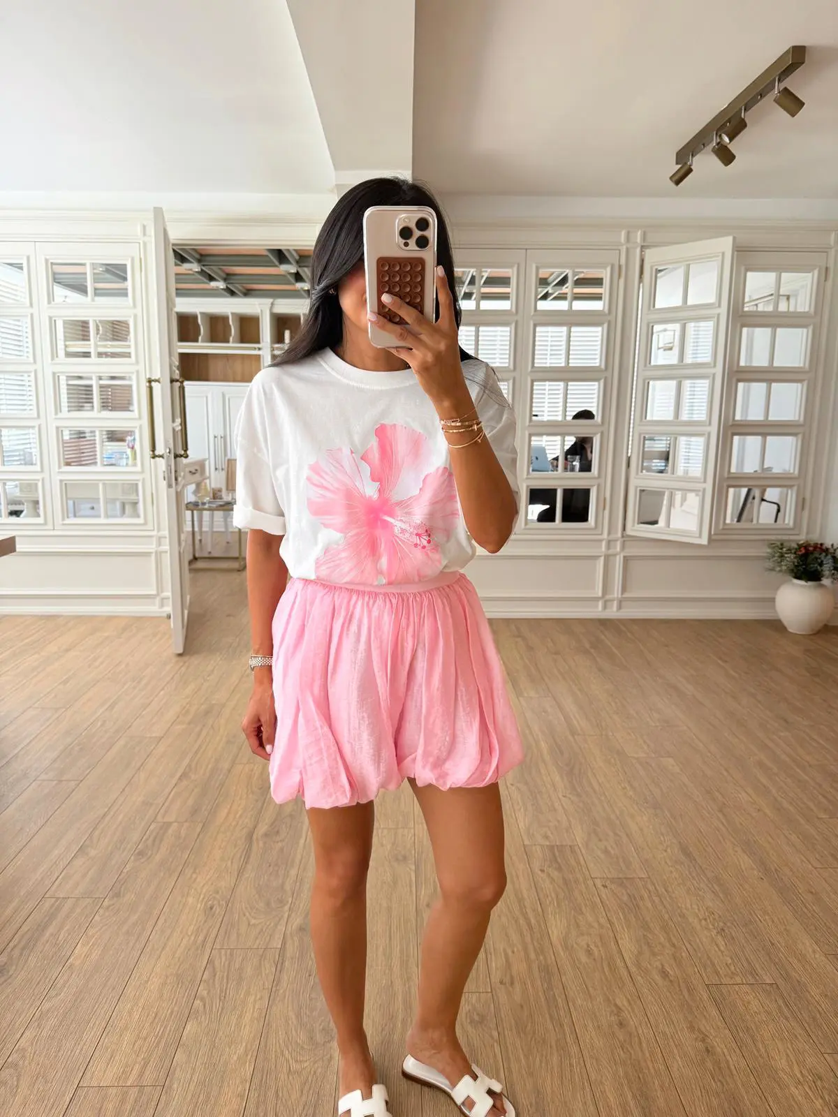 Olpie ZR Baskılı Basic - Hibiscus, Standart