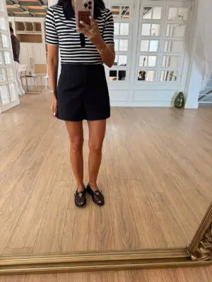 Siyah Flatolu Süs Cepli ZR Şort