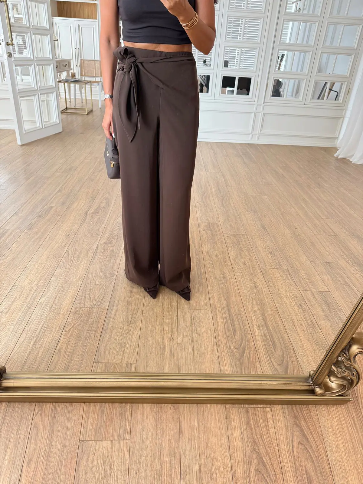 Srove Önden Bağlama Detaylı Pantolon