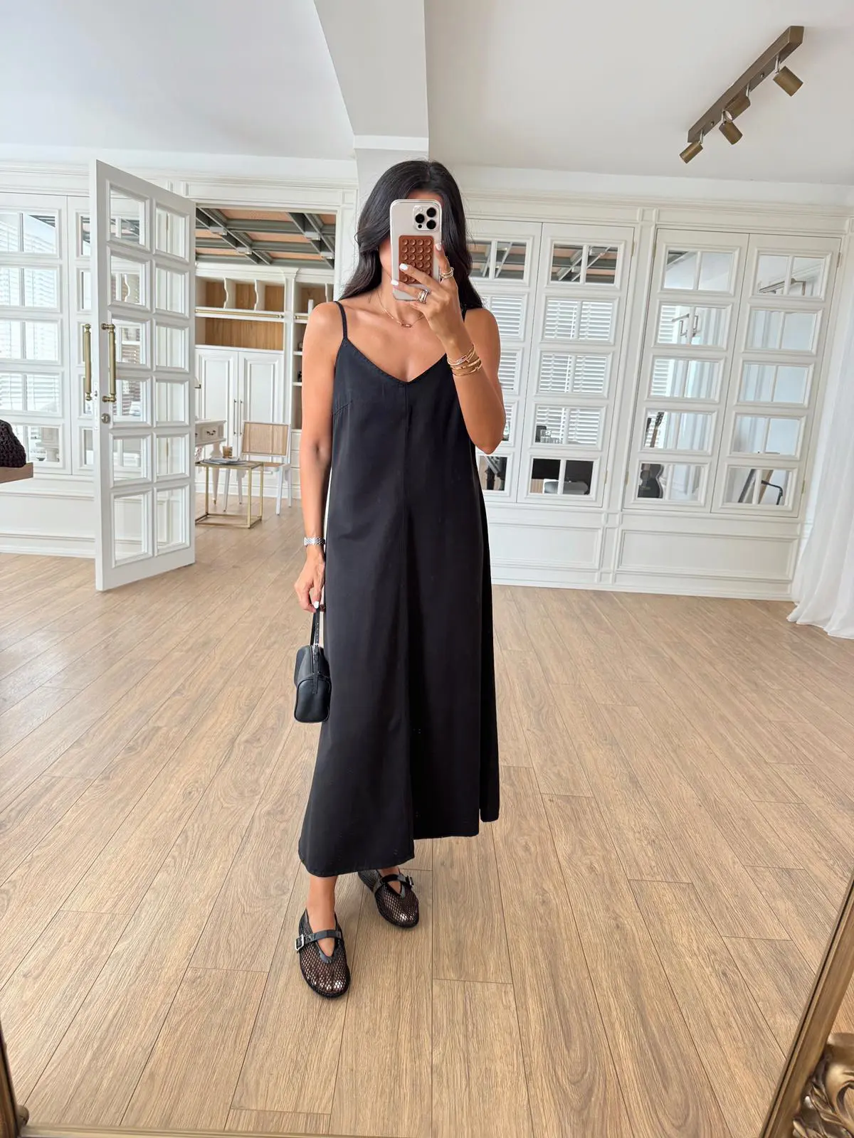 Jerika Dilvin İp Askılı Midi Boy Elbise