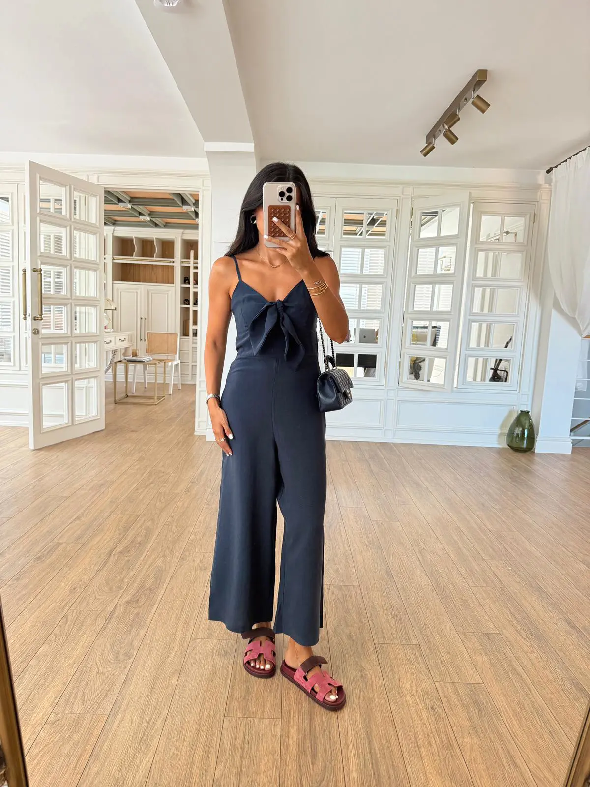 Aymila Fiyonklu İp Askılı Modal Tulum