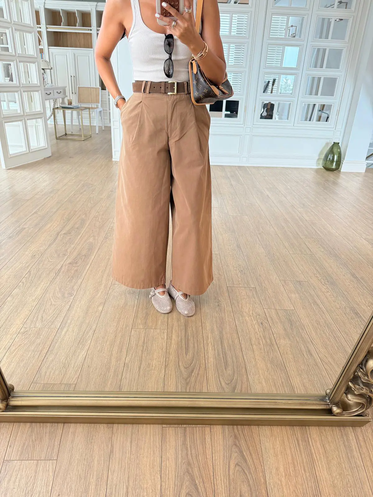 Qulina New Çift Köprülü Bol Paça Pantolon