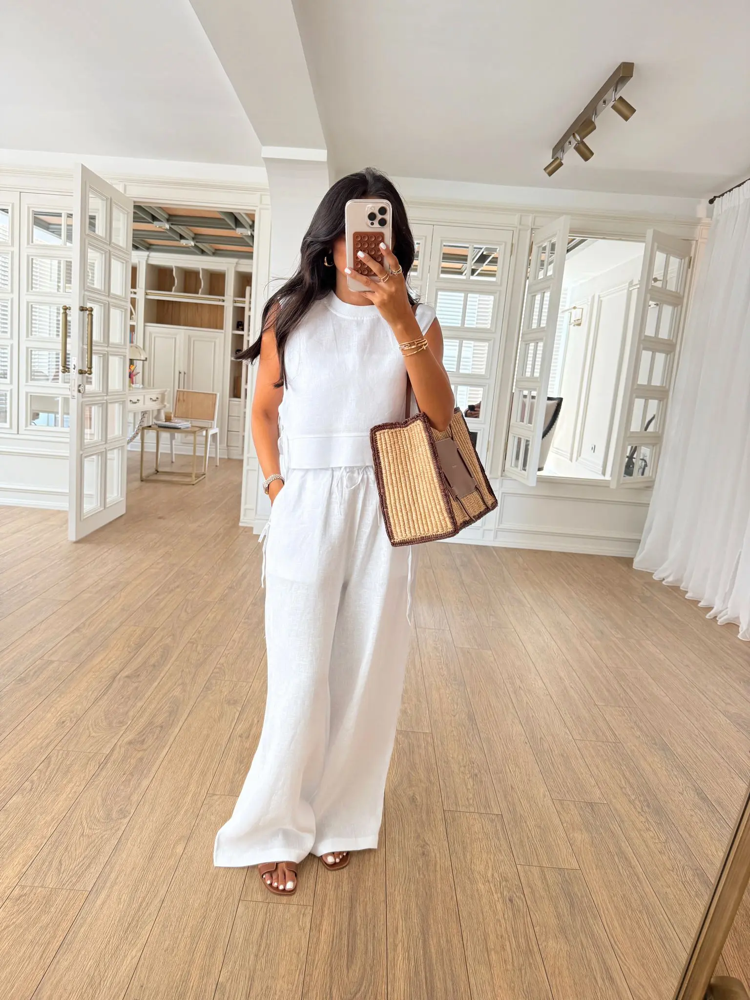 Rainel Again Ayana Bağlamalı Premium Bluz-Pantolon Keten Takım