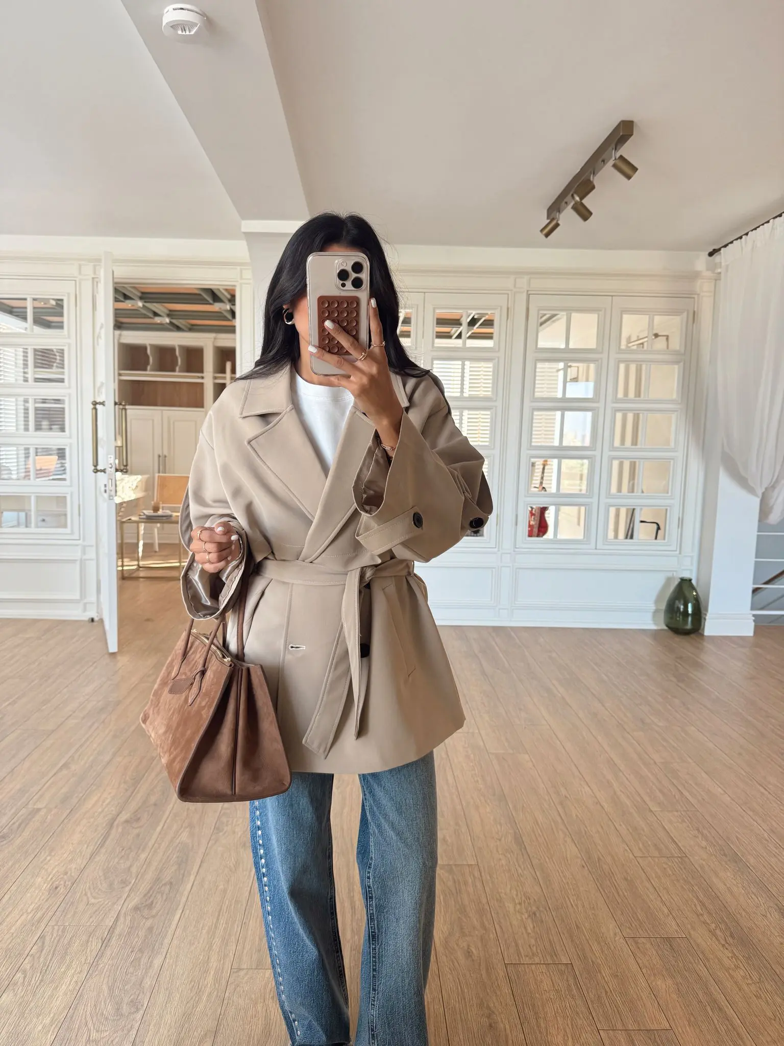 Ashley Kuşaklı Manşetli Trençkot - Bej, Standart