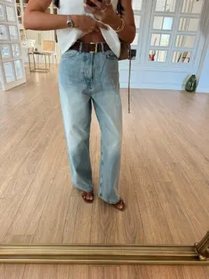 Simmy Eskitme Taşlamalı Baggy Jean