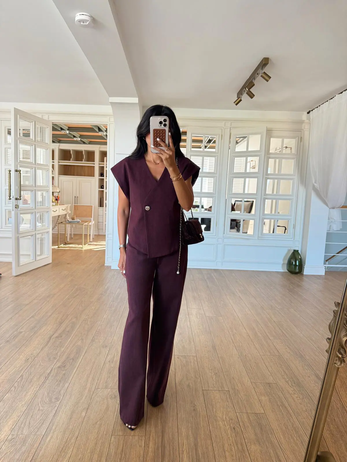 Carmen Tek Düğme Detaylı Yelek-Pantolon Takım