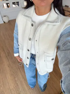 Any Vanilya Kolları Jean Detaylı Dik Yaka Ceket