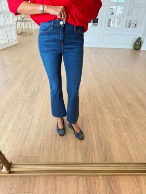 Kesik Flare Paça Mavi Jean