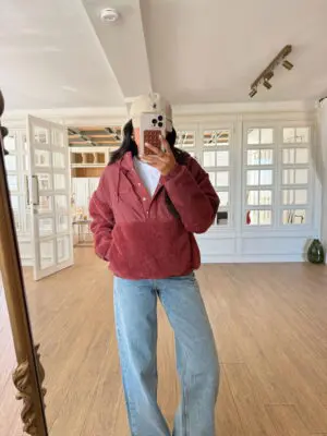Aisha Kiremit Paraşüt Detaylı Peluş Sweat