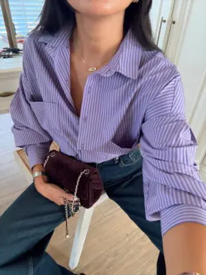 Osila Lila Çizgili Gömlek