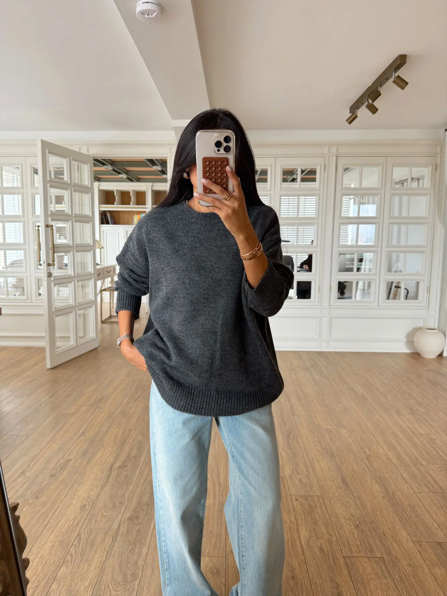 Falcao Bisiklet Yaka Basic Triko - Antrasit, Standart