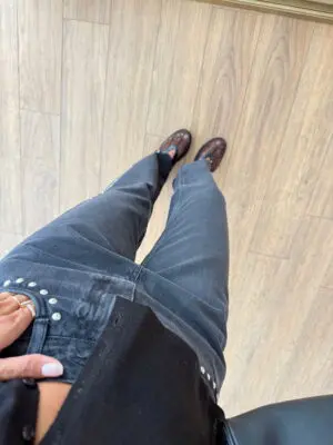 Raquel Antrasit Kesik Paça Zımba Detaylı Jean