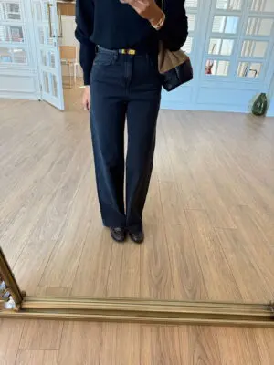 Enny Siyah Düğmeli Antrasit Jean