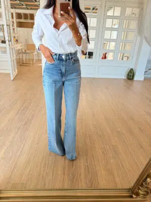 Bonny Mavi Dağınık Taşlı Kesik Paça Jean