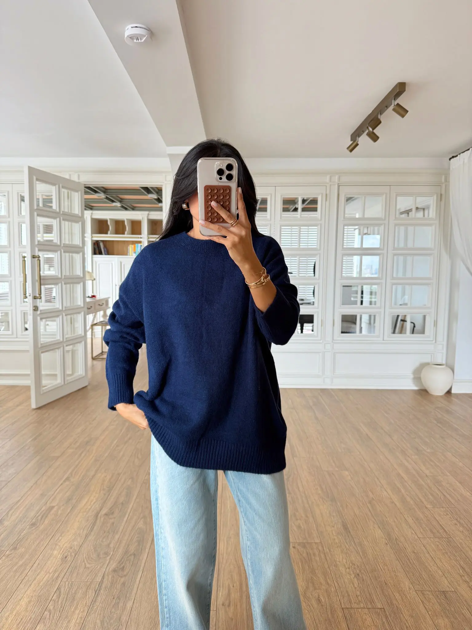 Falcao Bisiklet Yaka Basic Triko - Lacivert, Standart