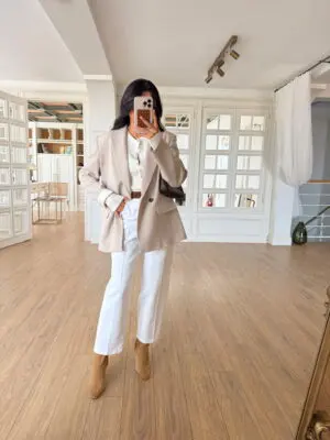 Cameron Siyah Düğmeli Taş Blazer Ceket