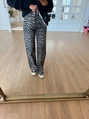 Newa Leopar Desenli Straight Jean