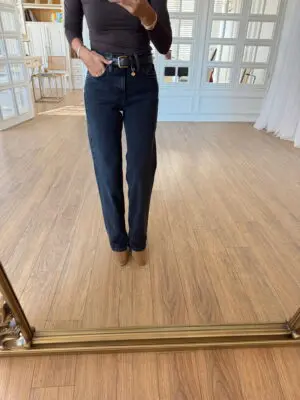 Cosplay Antrasit Taşlamalı Boru Paça Jean