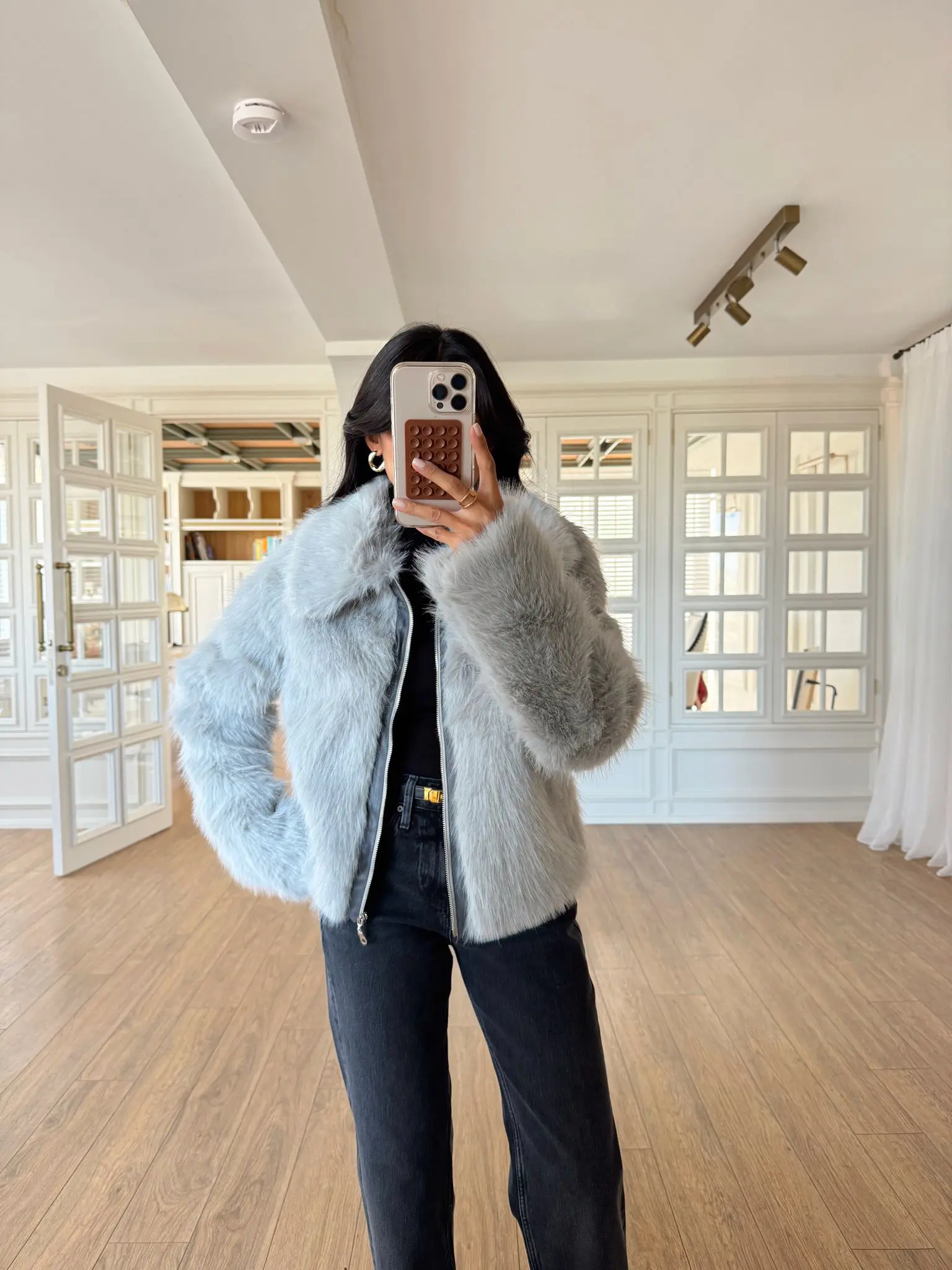 Samantha Fermuarlı Kürk Ceket