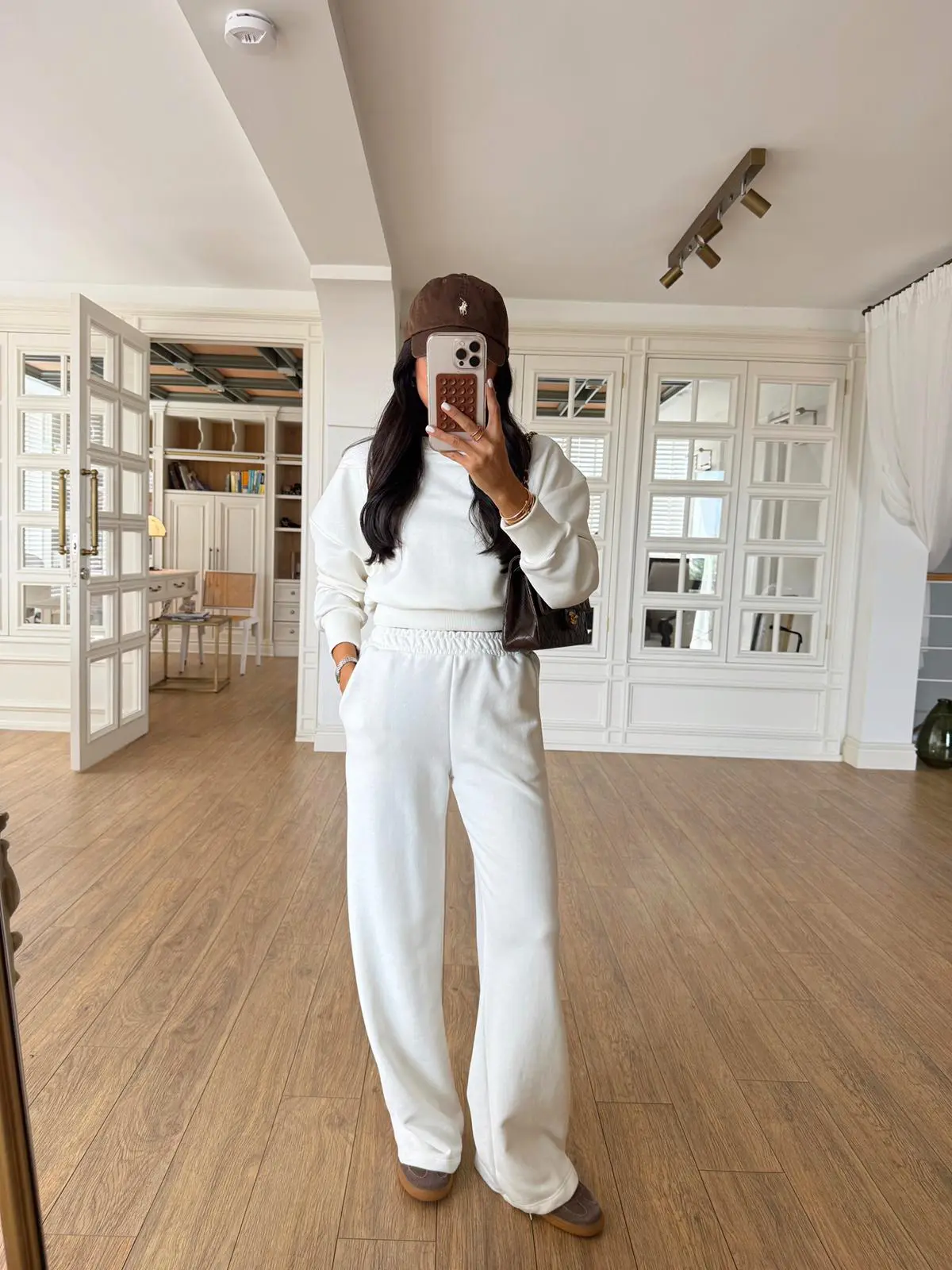 Beli Lastikli Crop Sweat-Pantolon Takım