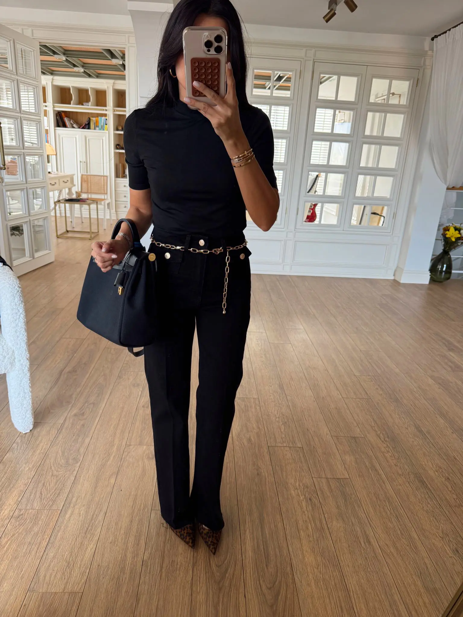 Nexus Zincir Kemerli Cep Detaylı Jean - Siyah, 34