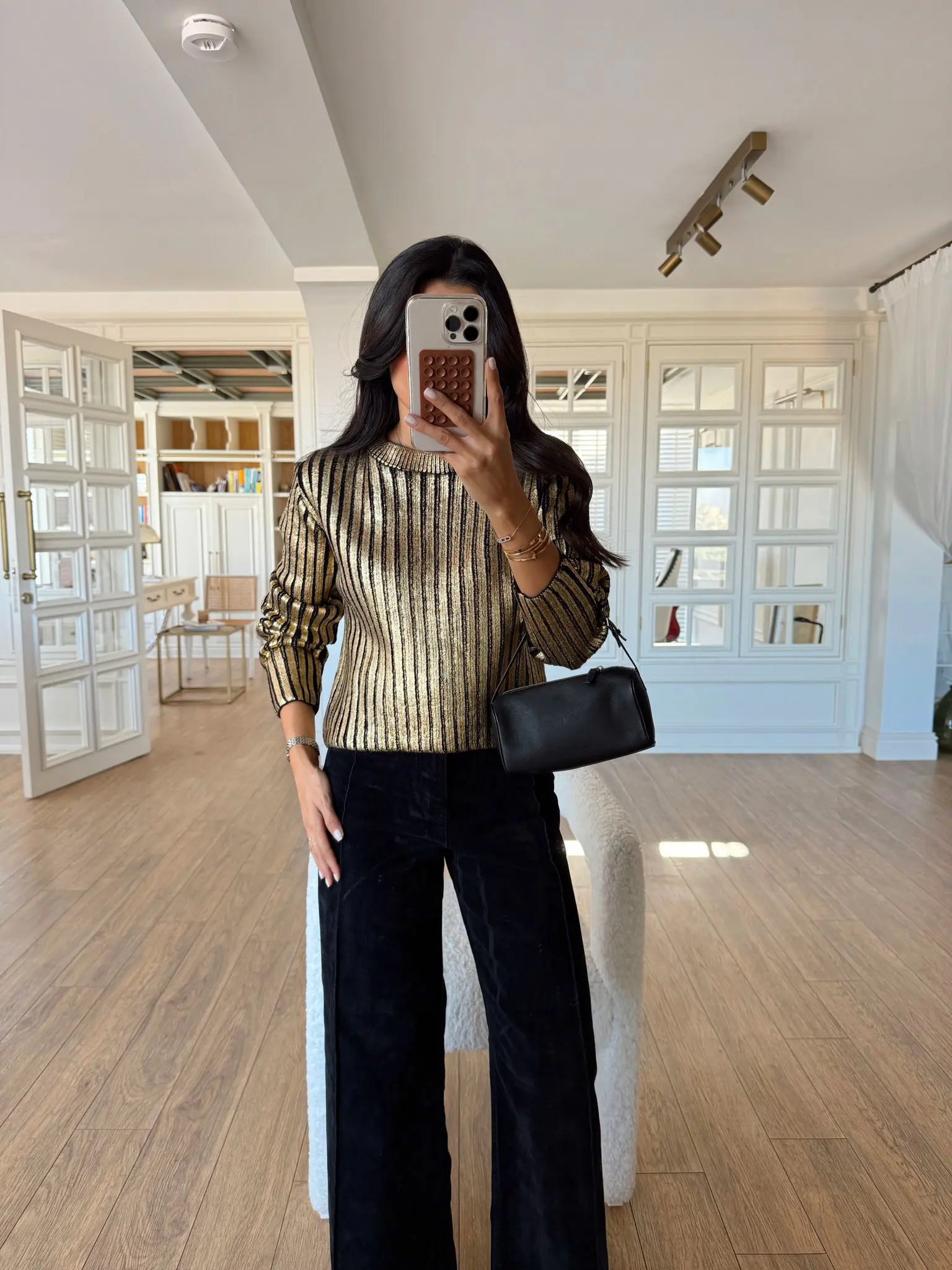 Seusalla Nauha Gold Yansımalı Bisiklet Yaka Triko