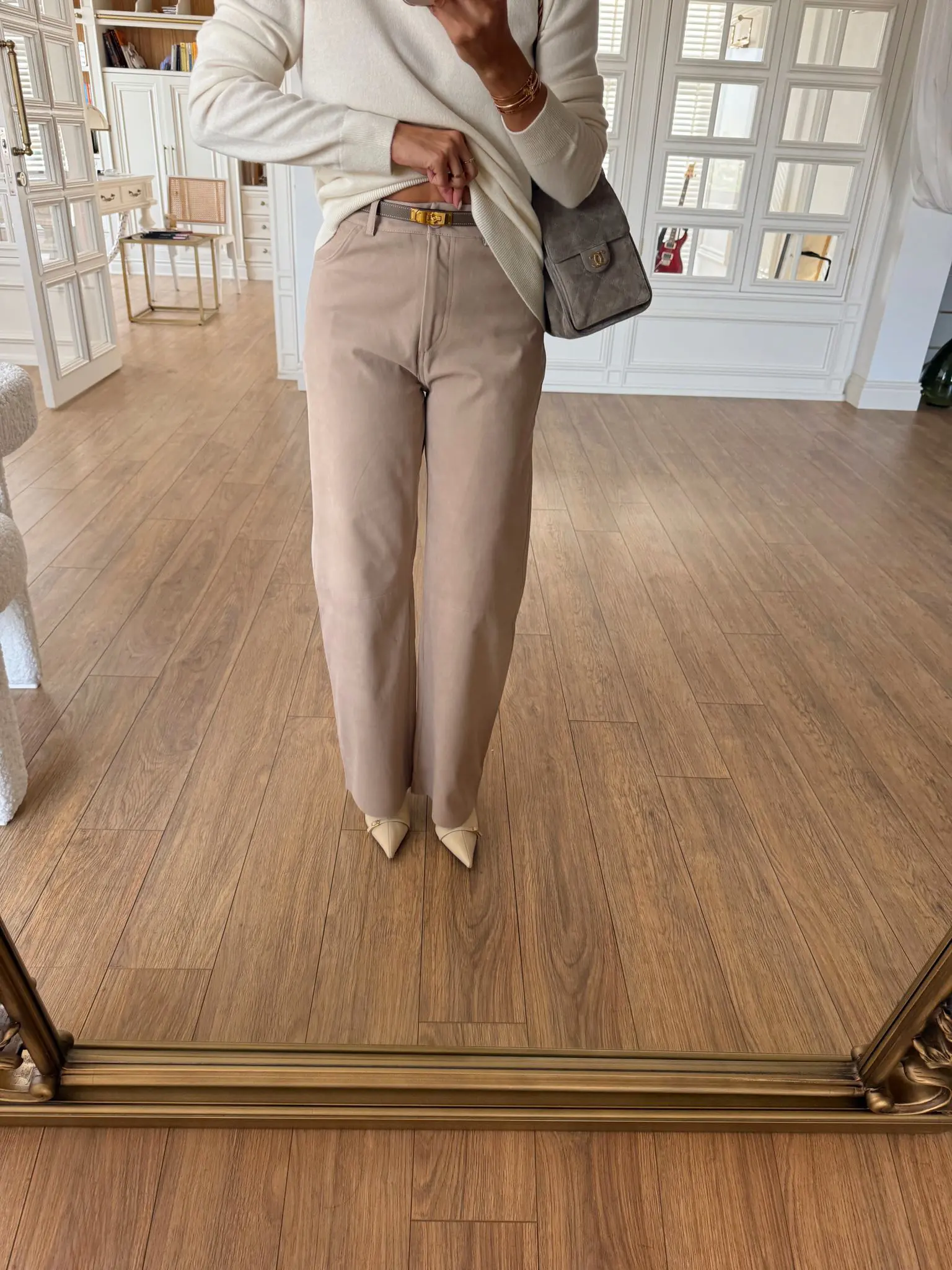 Elevens Süet Kaplama Düğmeli Boru Paça Pantolon