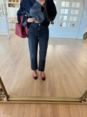 Swensoon ZR Antrasit Eskitme Cep Detaylı Mom Jean