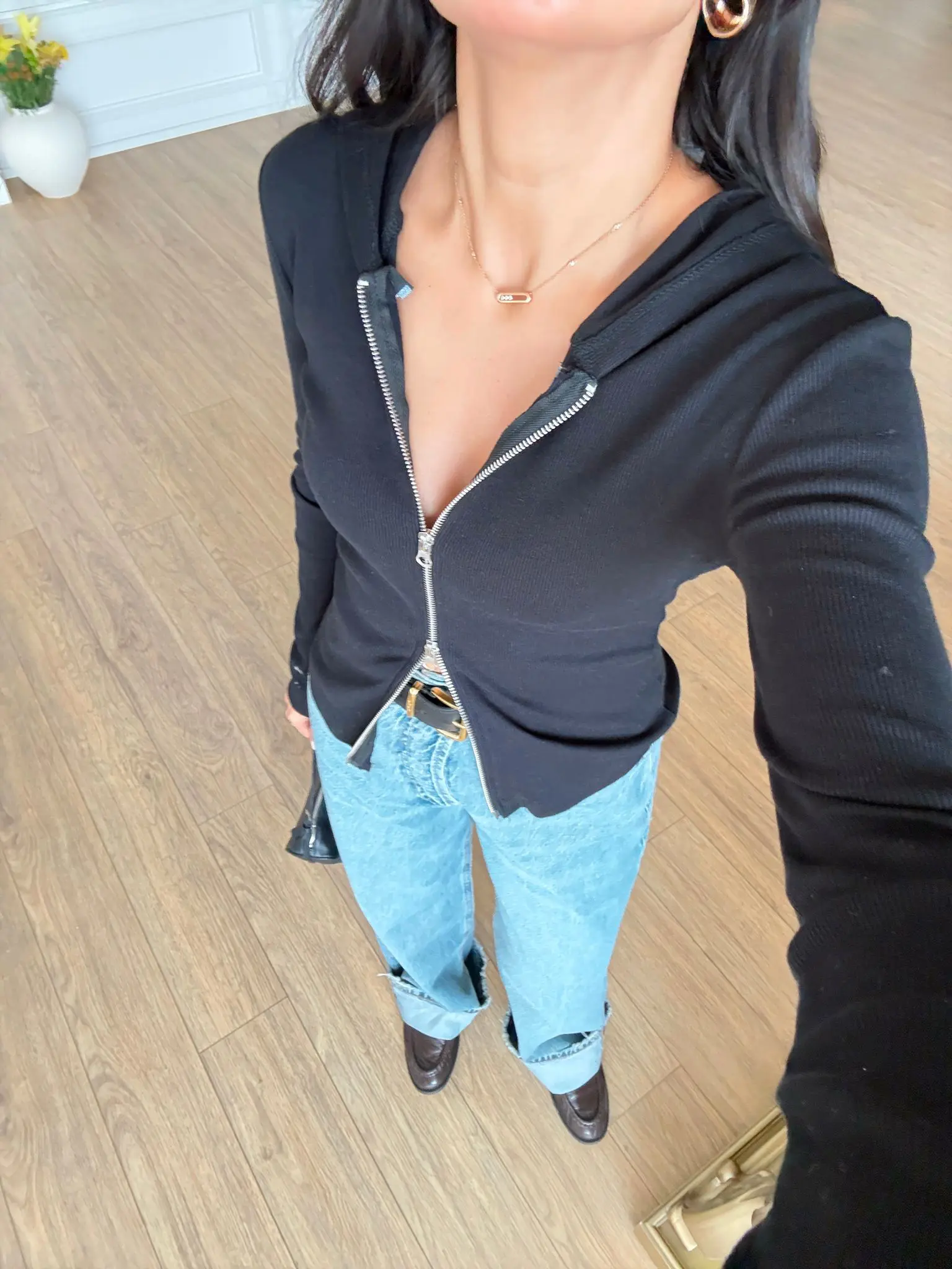 Ferro Çift Fermuarlı Kapüşon Detaylı Hırka