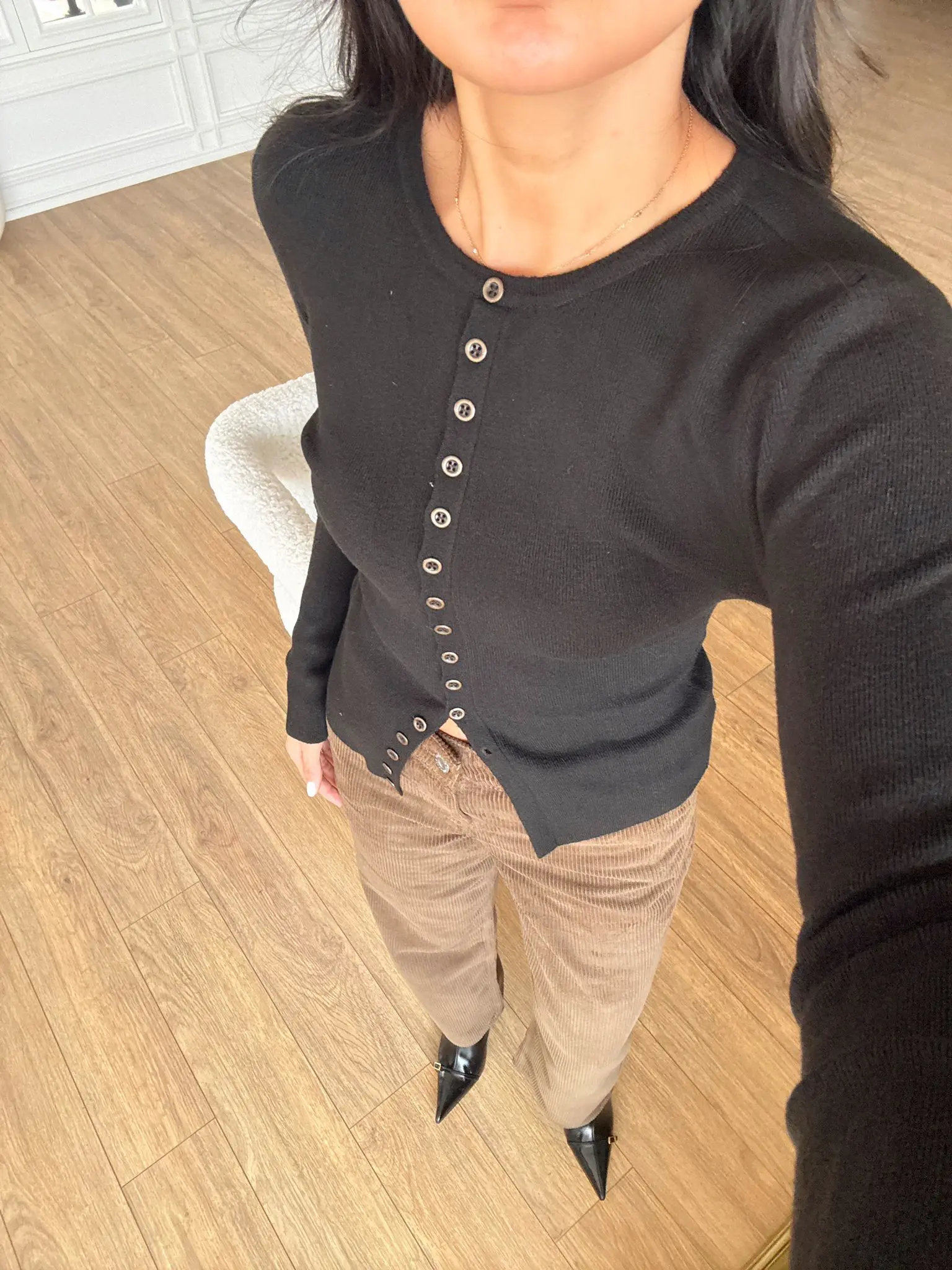 Omiye Mau Metal Düğmeli Triko - Acı Kahve, 34