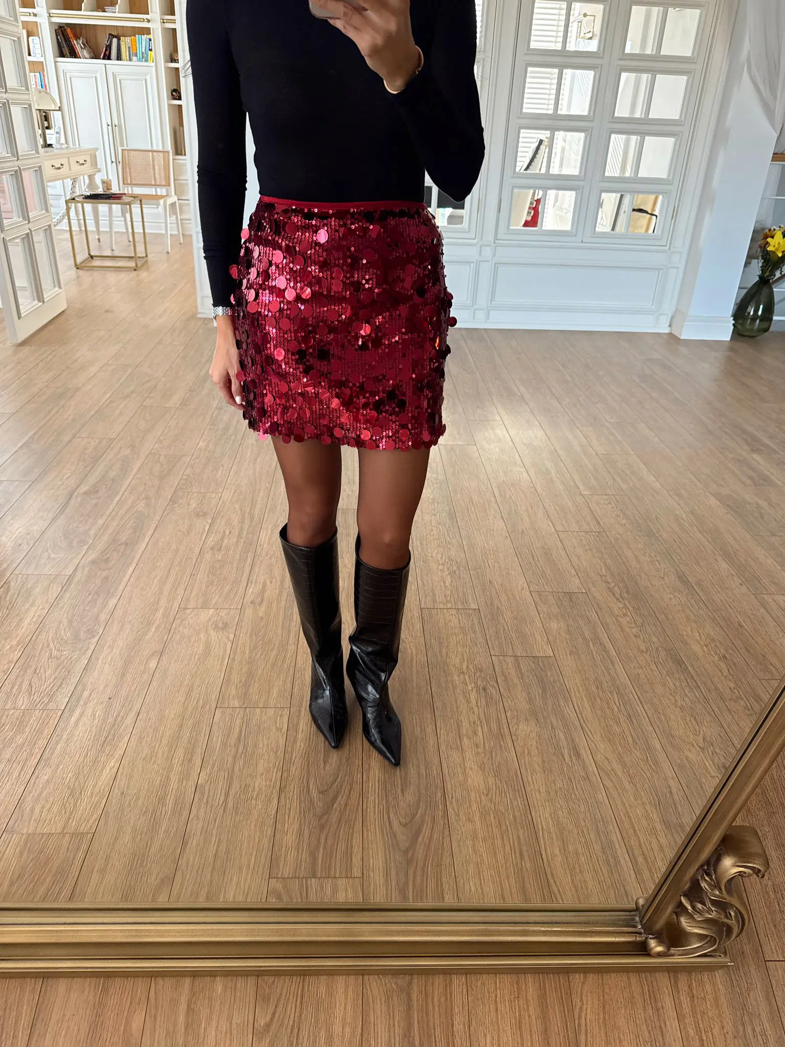 Saby İri Payetli İçi Şortlu Etek