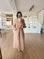 Fashion Cepli Kuşaklı Yün Kaban