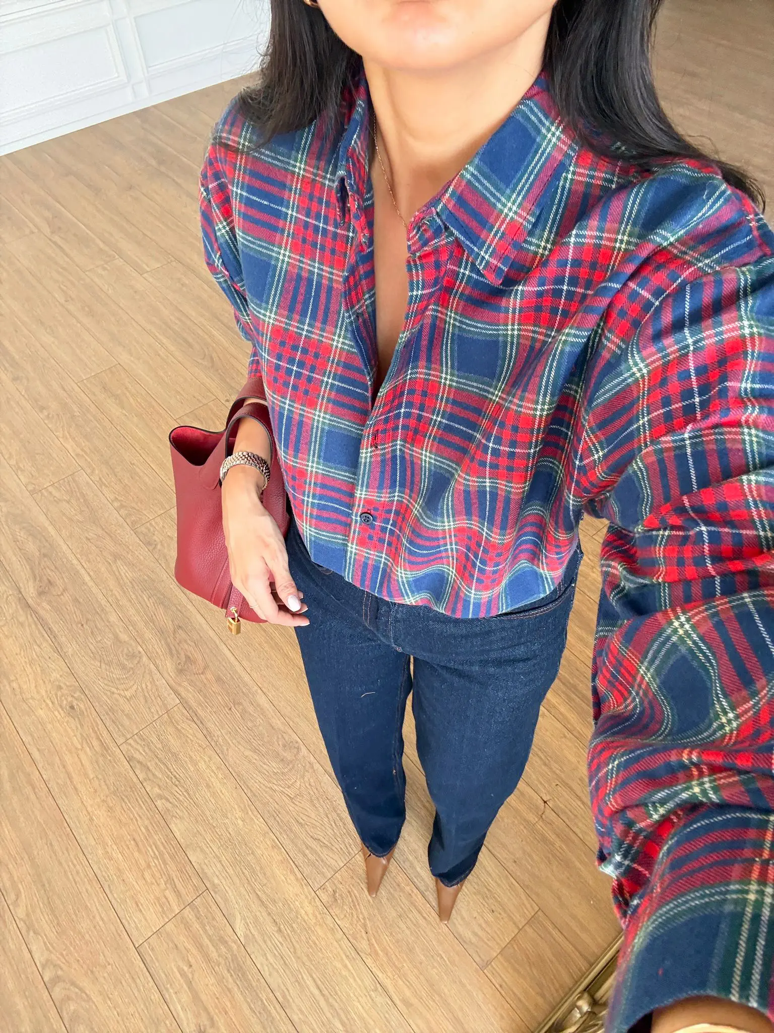 Onapy Kareli Oduncu Gömlek - Saks-Kırmızı, Standart